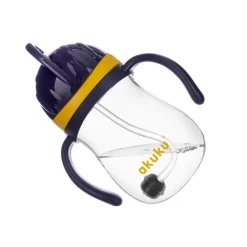 AKUKU Bidon ze słomką z odważnikiem Navy Blue/Yellow