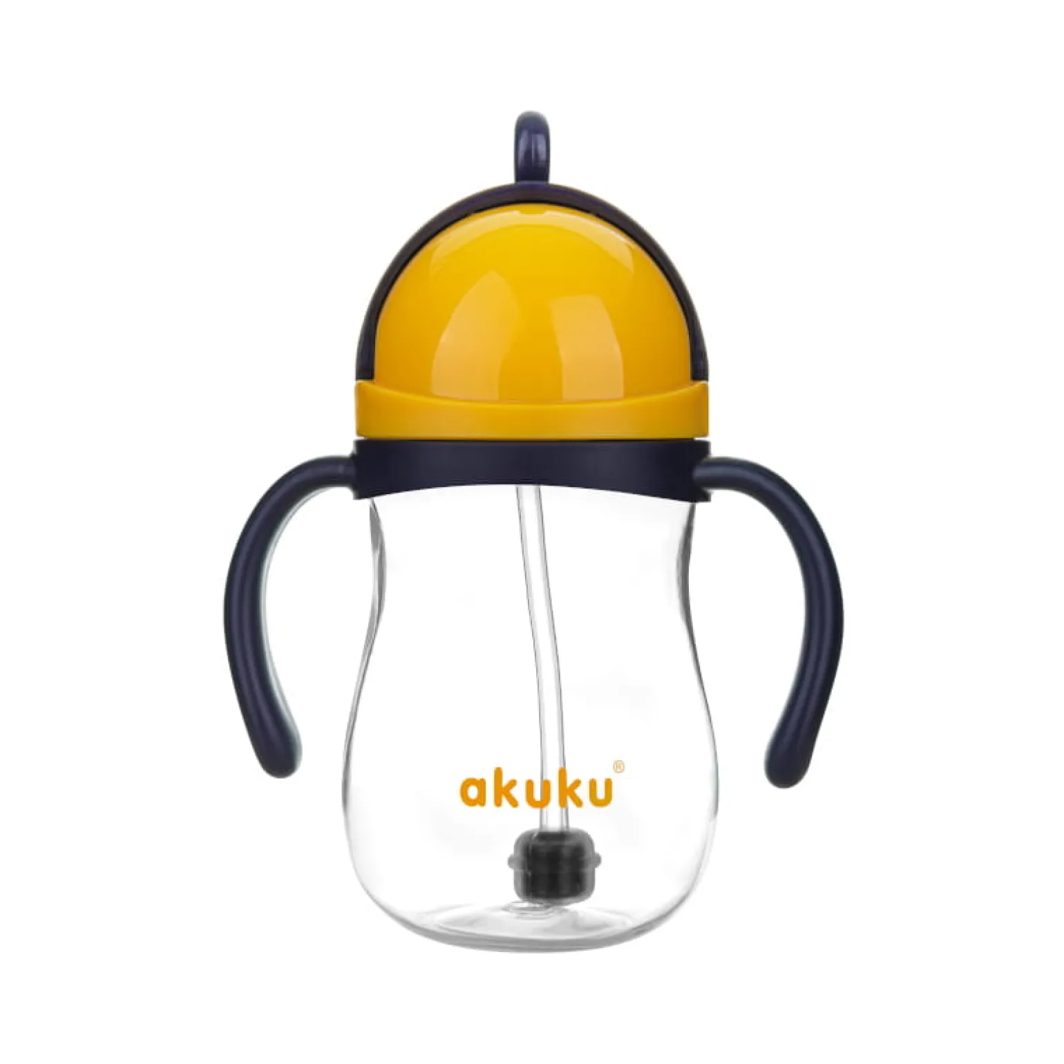 AKUKU Bidon ze słomką z odważnikiem Navy Blue/Yellow