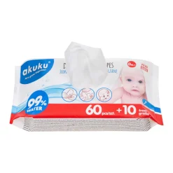 AKUKU Chusteczki nawilżane wodą 70 szt.
