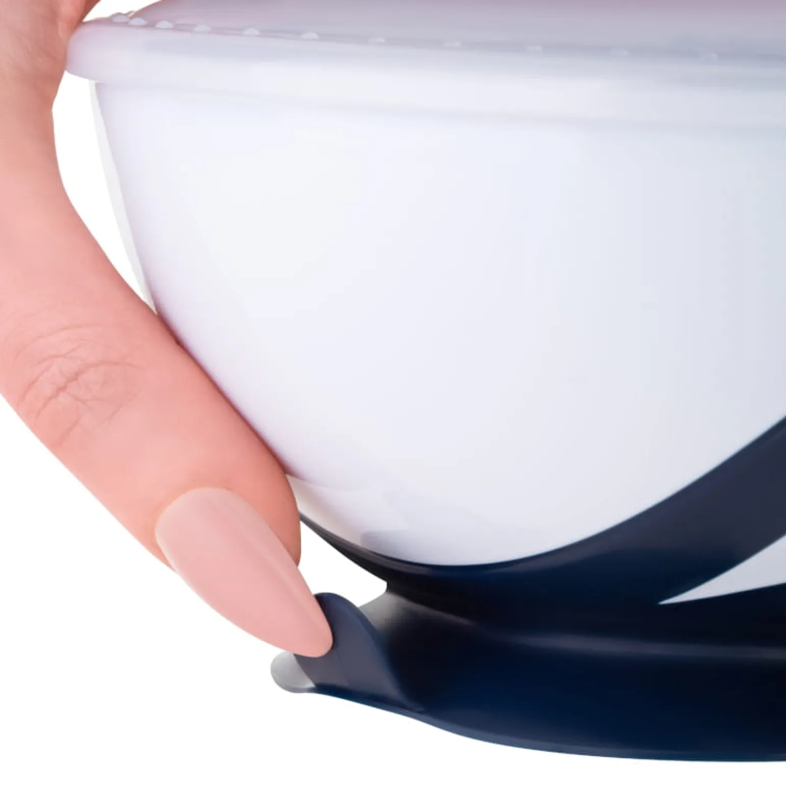 AKUKU Miseczka z przyssawką pokrywką + łyżeczka 300ml - Biało Czarna
