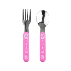 AKUKU Zestaw Sztućców Metalowych PINK