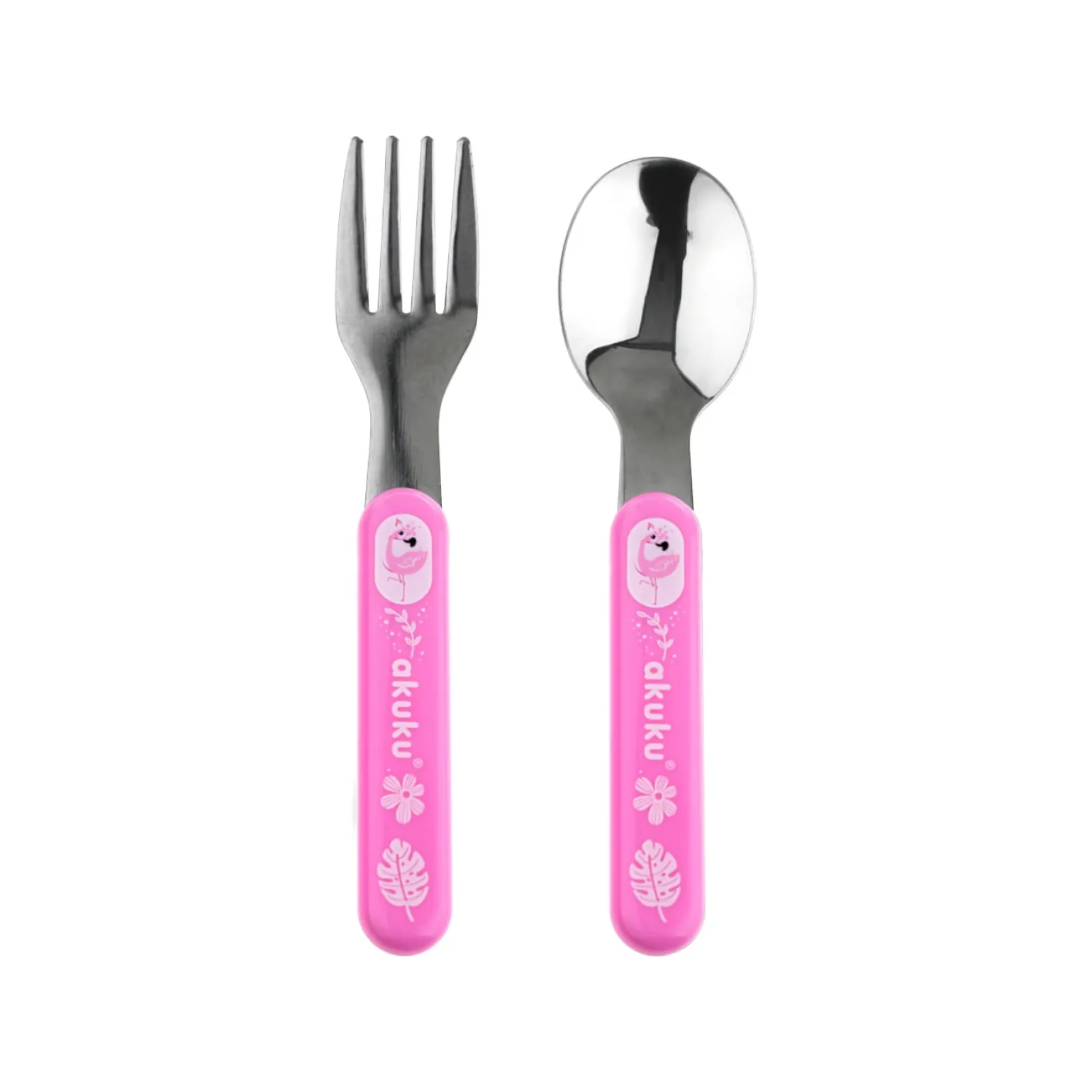 AKUKU Zestaw Sztućców Metalowych PINK