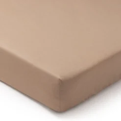 Bawełniane prześcieradło z gumką do łóżeczka 140x70cm - Caramel