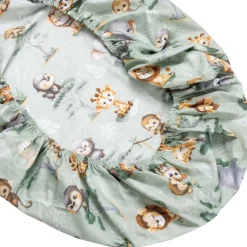Bawełniane prześcieradło z gumką do łóżeczka 140x70cm - Tropical Animals