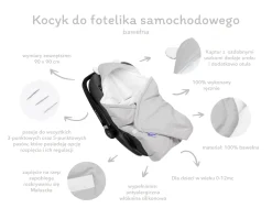 Bawełniany kocyk /otulacz z kapturem do fotelika niemowlęcego - Balloon Travel