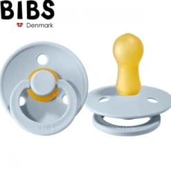 BIBS COLOUR BABY BLUE 6m+ Smoczek Uspokajający kauczuk Hevea