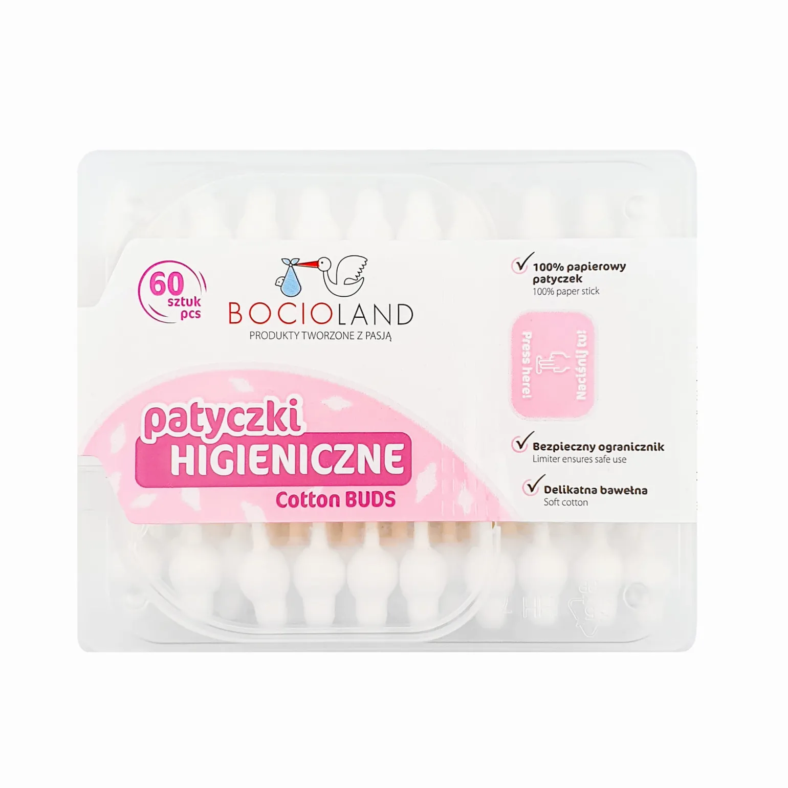 BOCIOLAND Patyczki do uszu (60 szt.)