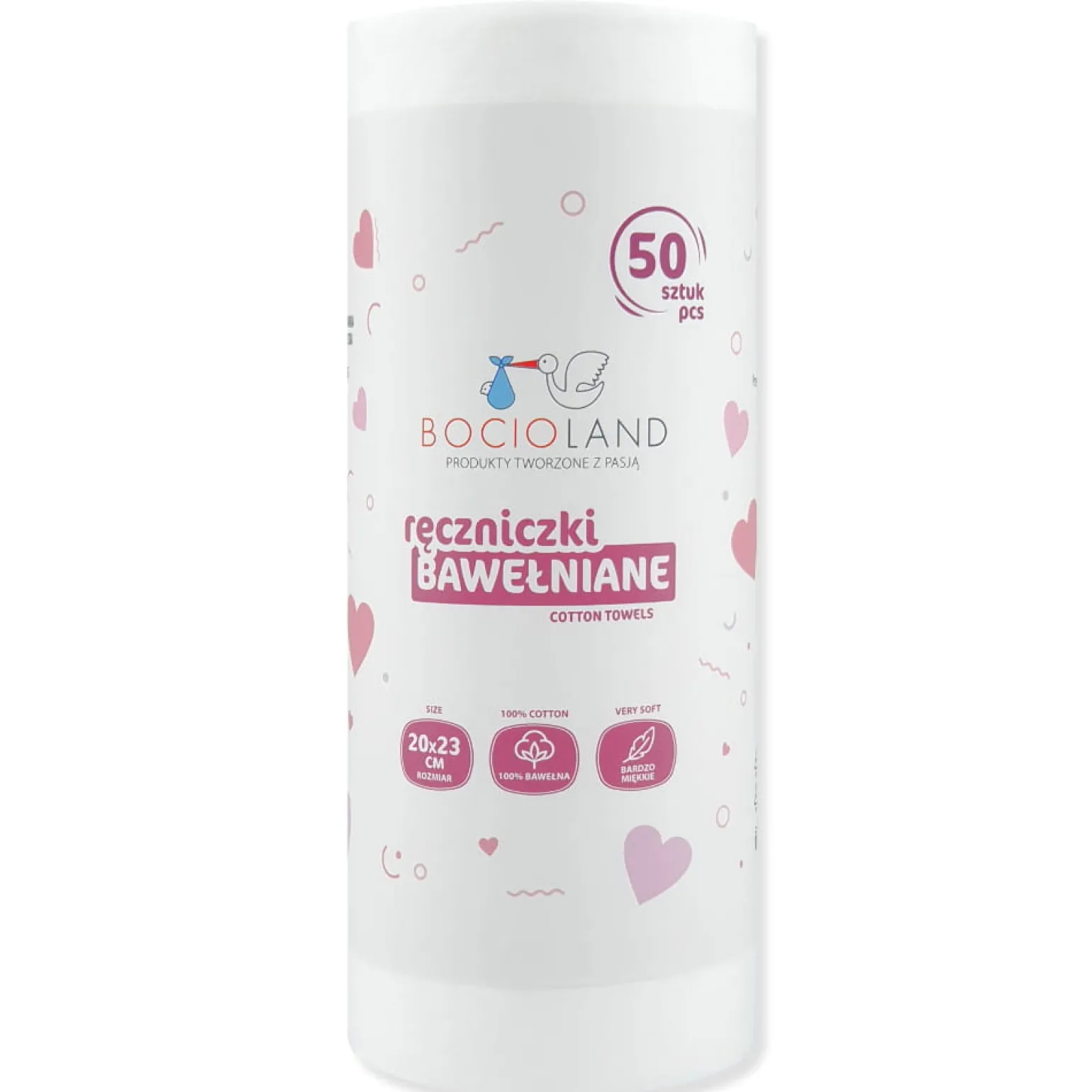 BOCIOLAND Ręczniczki bawełniane 20x23cm - rolka (50szt.)