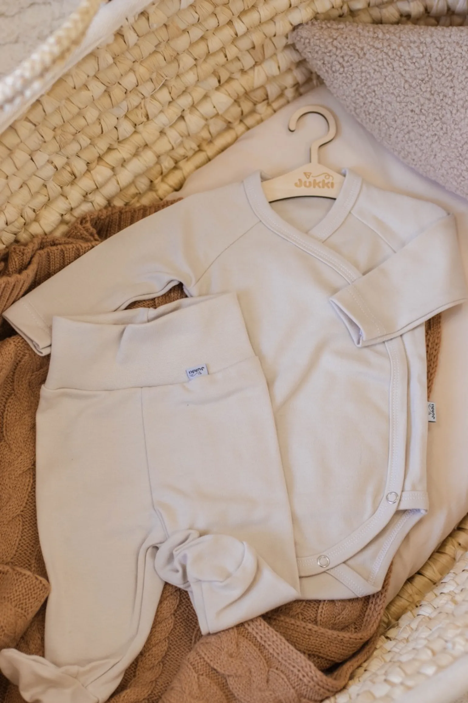 Body niemowlęce z bawełny organicznej - Beige