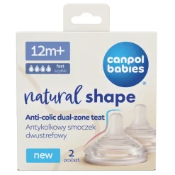 Canpol babies Antykolkowy smoczek dwustrefowy Natural Shape 12m+ 2szt.
