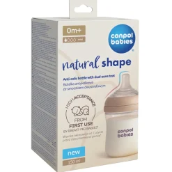 Canpol babies Butelka Natural Shape ze smoczkiem dwustrefowym 150 ml