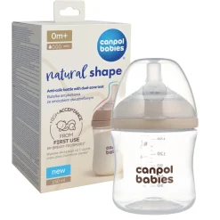 Canpol babies Butelka Natural Shape ze smoczkiem dwustrefowym 150 ml