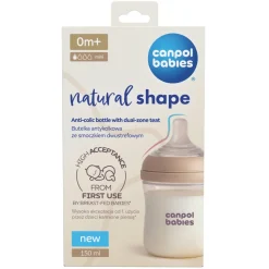 Canpol babies Butelka Natural Shape ze smoczkiem dwustrefowym 150 ml
