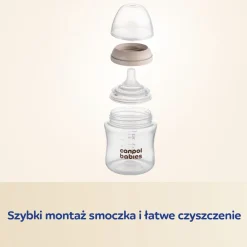 Canpol babies Butelka Natural Shape ze smoczkiem dwustrefowym 150 ml