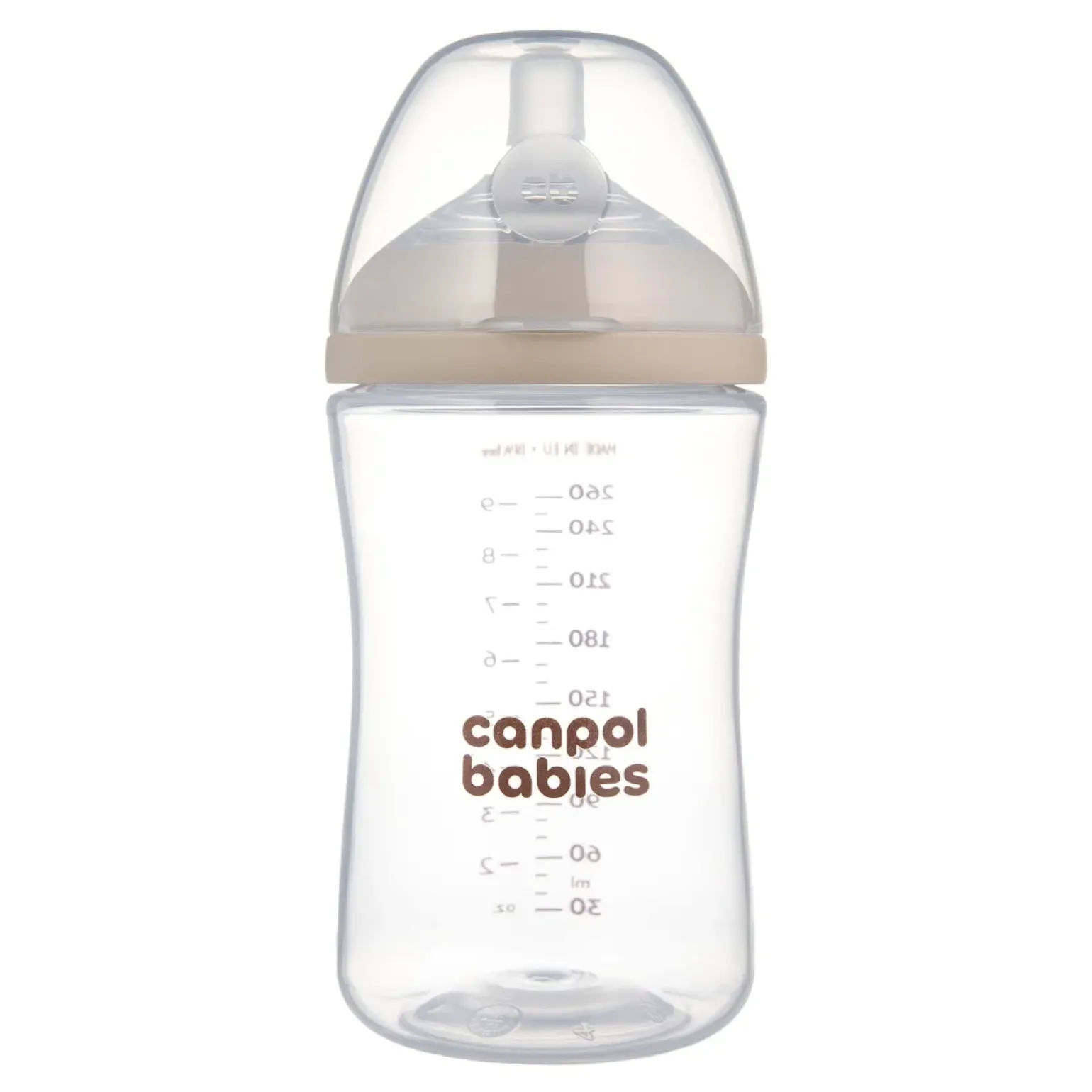 Canpol babies Butelka Natural Shape ze smoczkiem dwustrefowym 260 ml