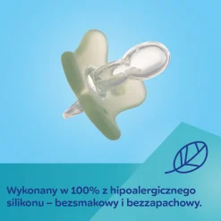 Canpol babies by Difrax Smoczek 100% silikonowy 0-6m symetryczny 1 szt. Orange
