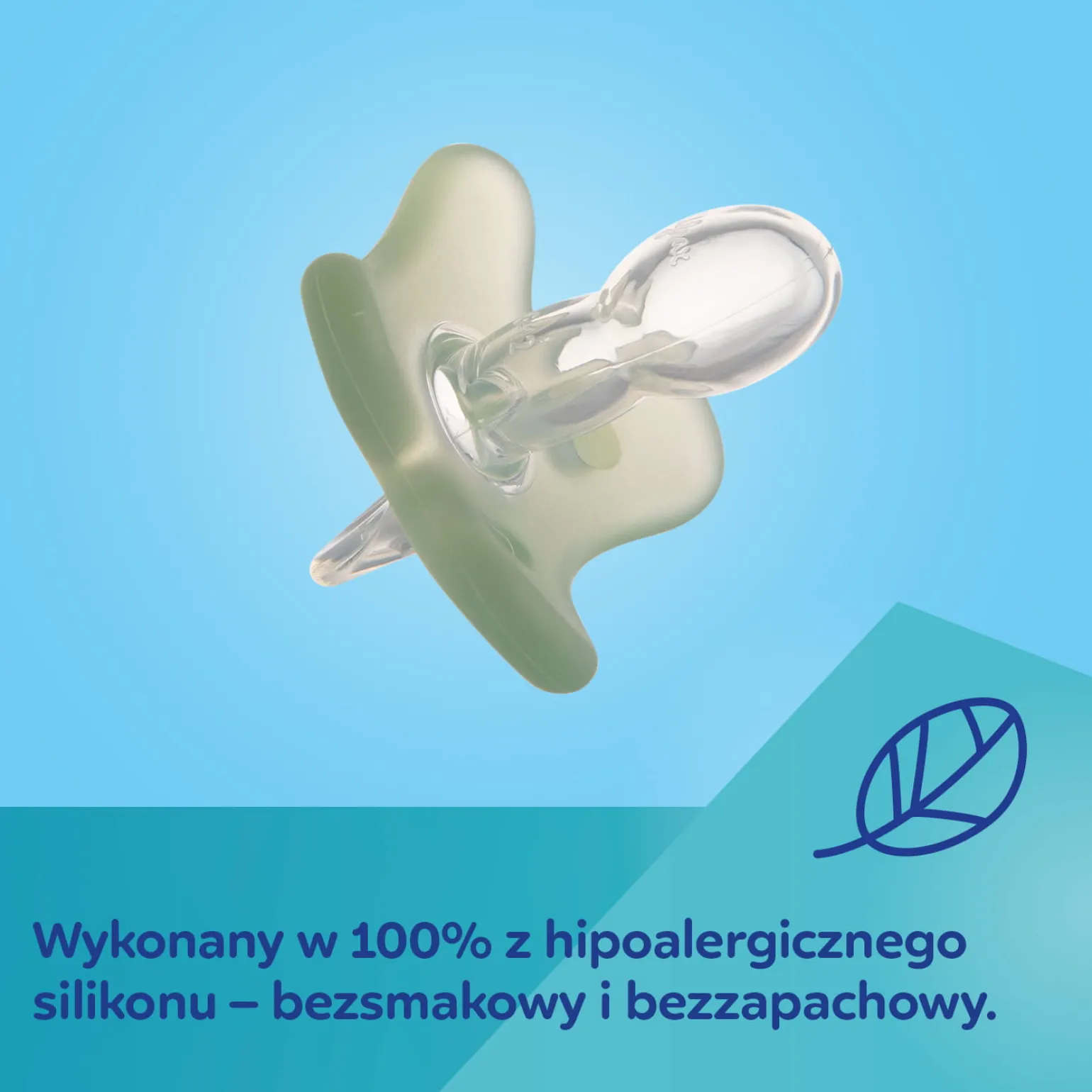 Canpol babies by Difrax Smoczek 100% silikonowy 6-12m symetryczny 1 szt. Green