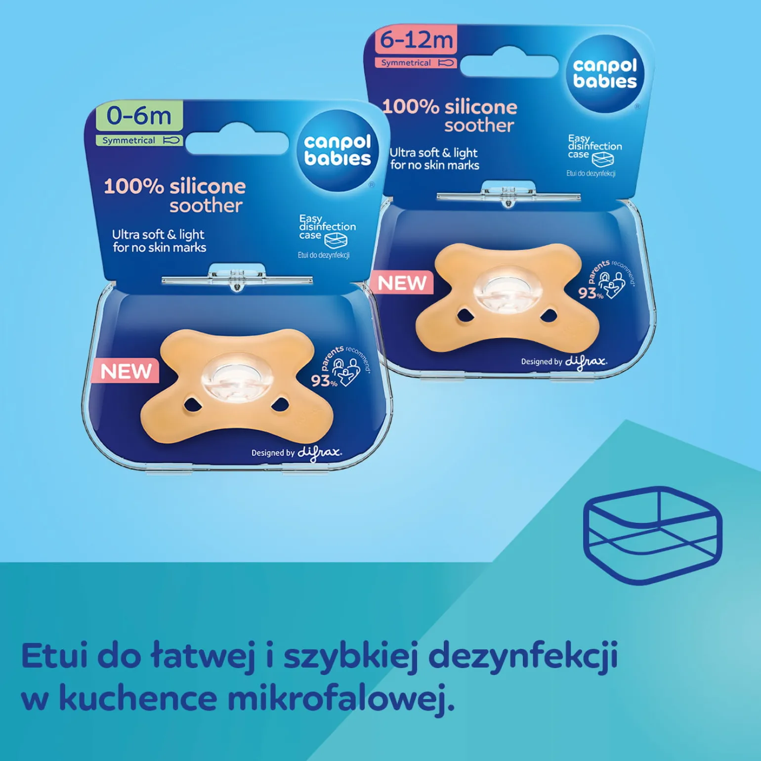 Canpol babies by Difrax Smoczek 100% silikonowy 6-12m symetryczny 1 szt. Green