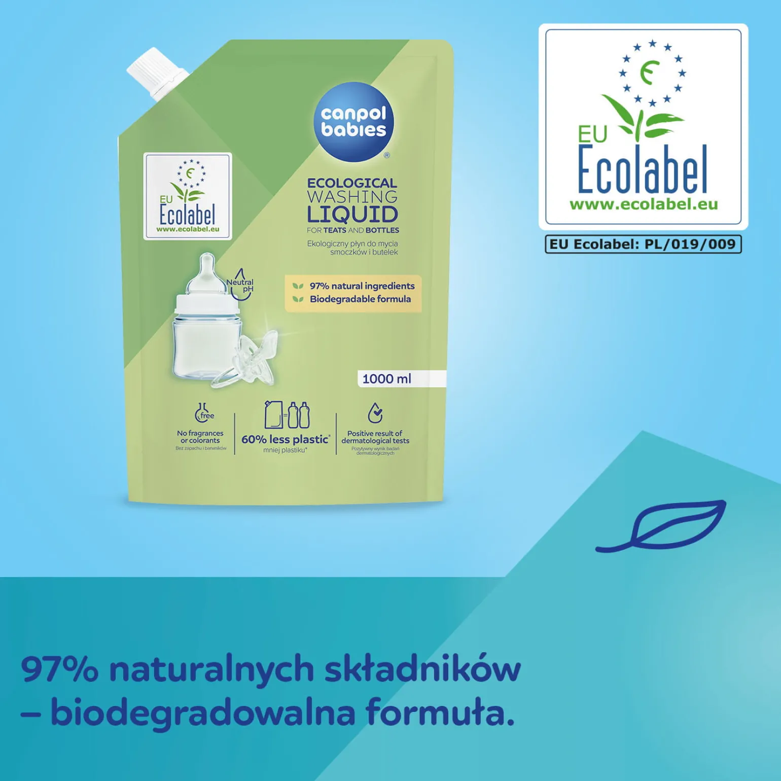 Canpol babies Ekologiczny płyn do mycia butelek i smoczków 1000 ml - opakowanie uzupełniające
