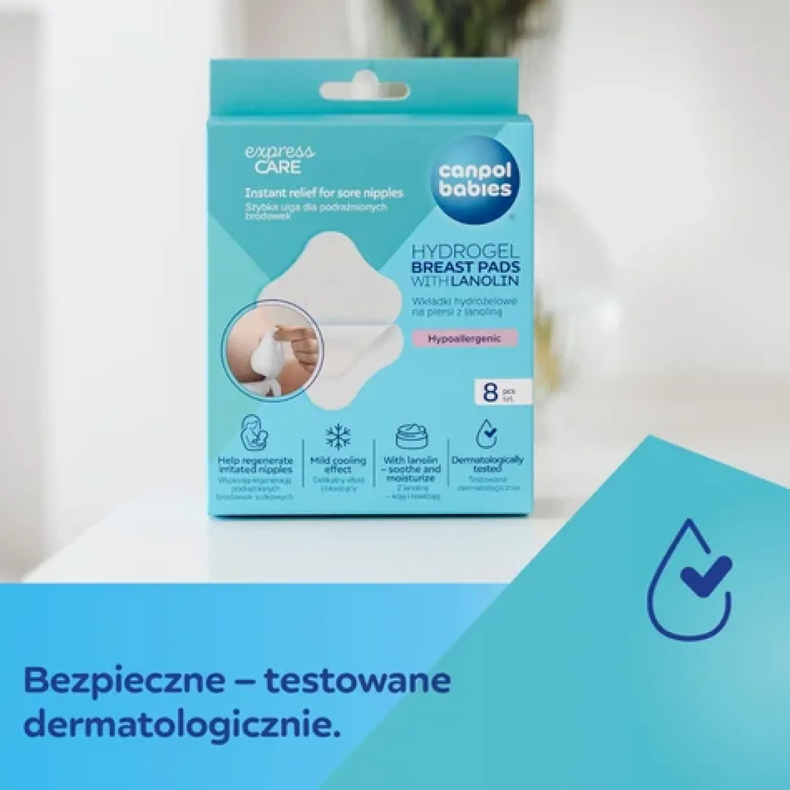 Canpol babies Kojące wkładki hydrożelowe na piersi z lanoliną 8 szt.