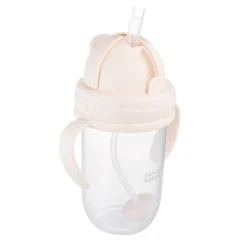 Canpol babies Kubek niekapek z rurką i odważnikiem 270ml Kremowy