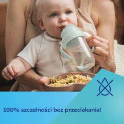 Canpol babies Kubek niekapek z rurką i odważnikiem 270ml Kremowy