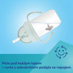 Canpol babies Kubek niekapek z rurką i odważnikiem 270ml Kremowy