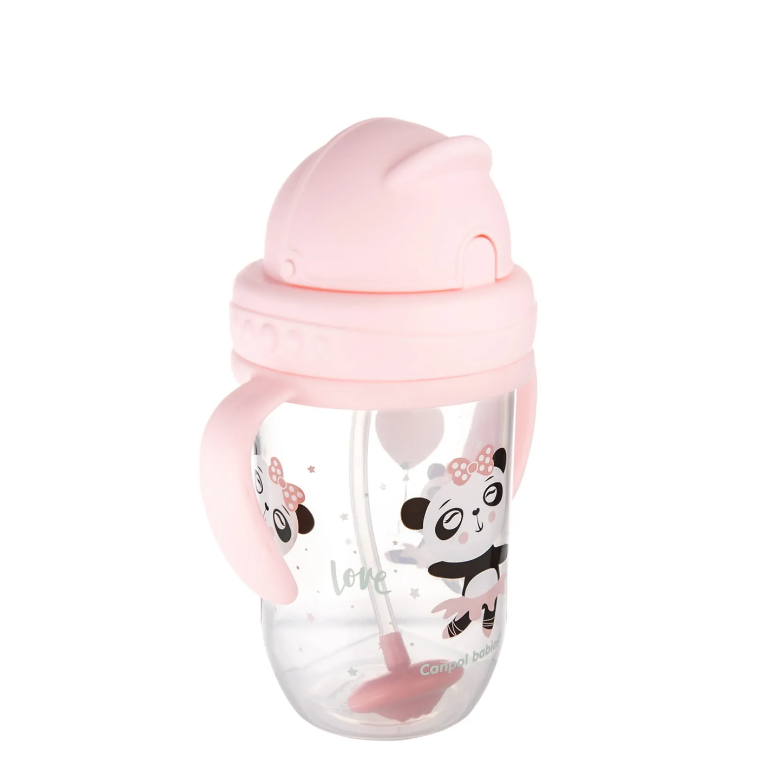 Canpol babies Kubek niekapek z rurką i odważnikiem 270ml Pudrowy Róż