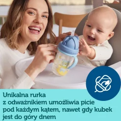 Canpol babies Kubek niekapek z rurką i odważnikiem 270ml Pudrowy Róż