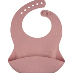 Canpol babies Śliniak silikonowy z kieszonką DOTS Pink
