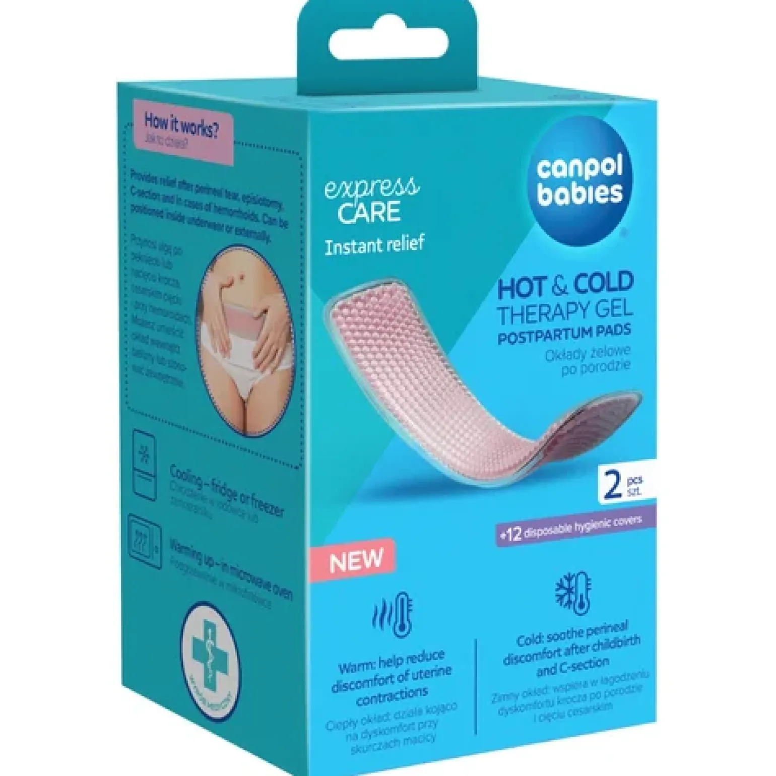 Canpol babies Okłady żelowe po porodzie do terapii ciepłem lub zimnem 2 szt. (PRODUKT MEDYCZNY)