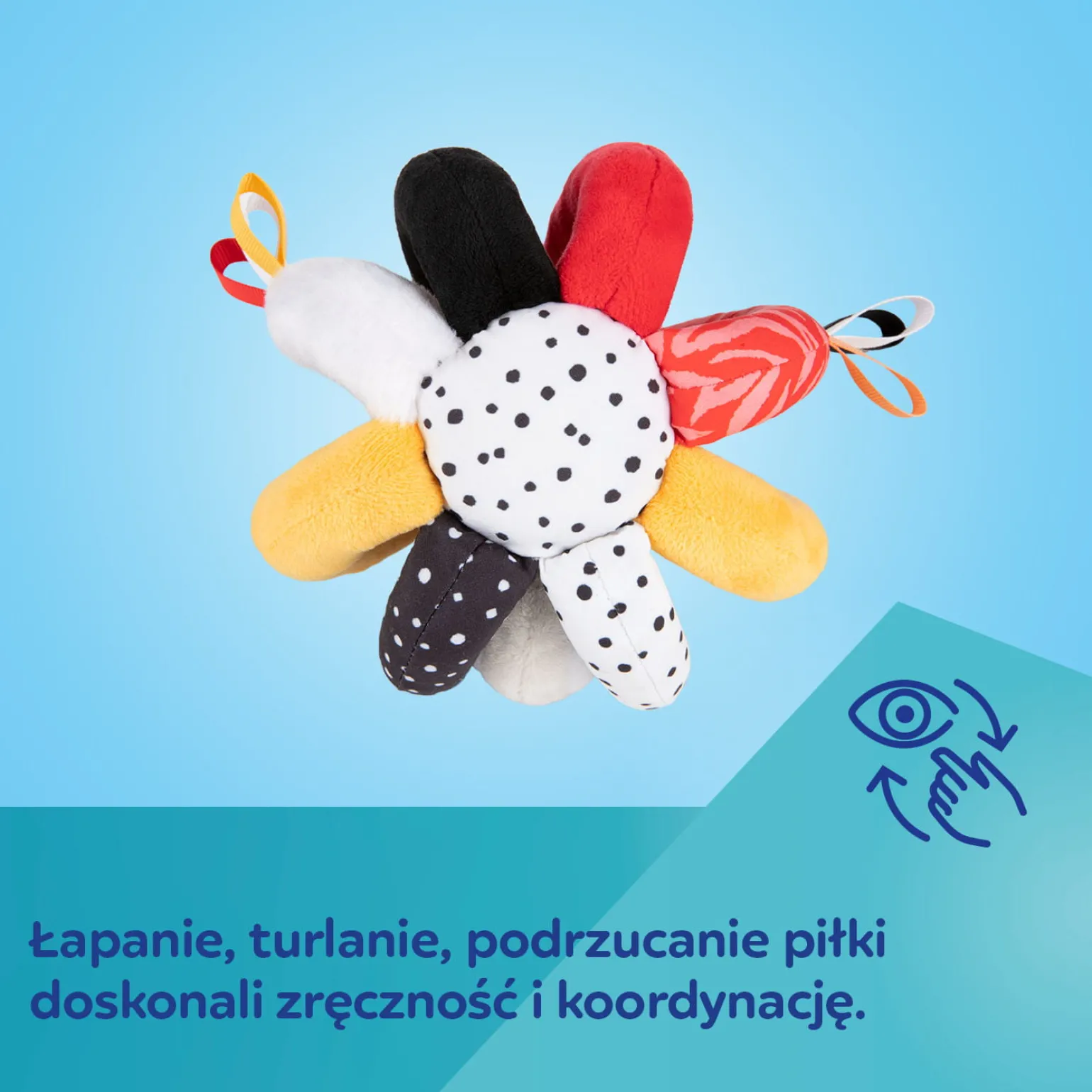 Canpol babies Sensoryczna piłka z grzechotką i piszczkiem BabiesBoo