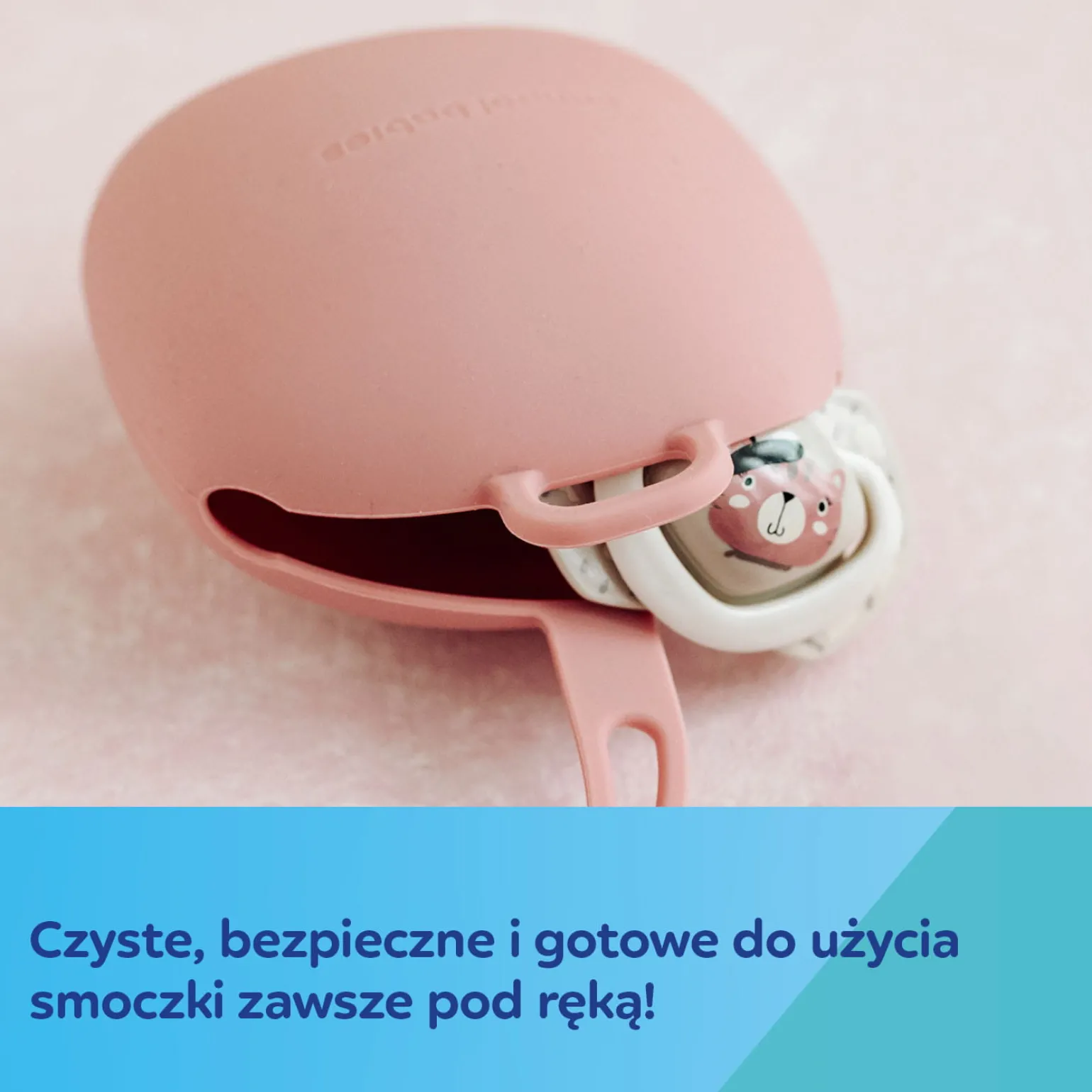 Canpol babies Silikonowe Etui na smoczki Pink