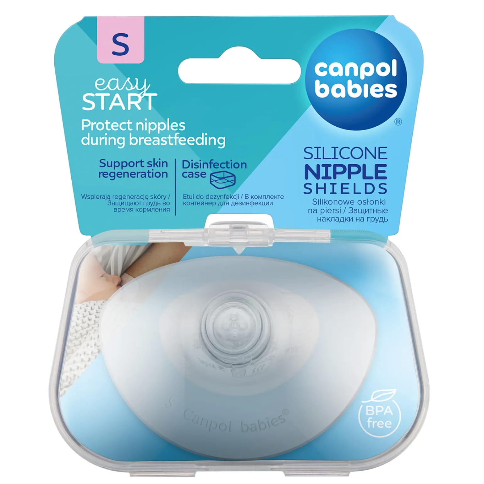 Canpol babies Silikonowe osłonki piersi S EasyStart 2 szt.