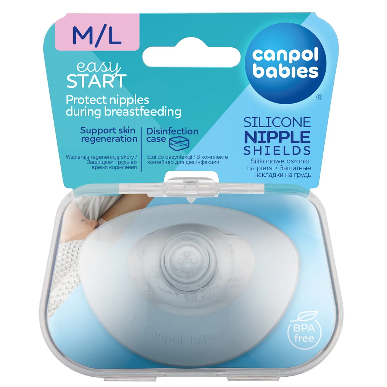 Canpol babies Silikonowe osłonki piersi M/L EasyStart 2 szt.