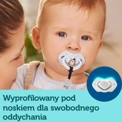 Canpol babies Smoczek silikonowy 0-6m symetryczny BONJOUR PARIS PINK 2szt.
