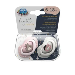 Canpol babies Smoczek silikonowy 6-18m symetryczny BONJOUR PARIS PINK 2szt.