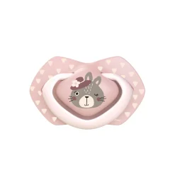 Canpol babies Smoczek silikonowy 6-18m symetryczny BONJOUR PARIS PINK 2szt.
