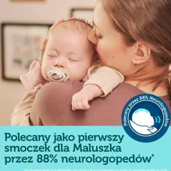 Canpol babies Smoczek silikonowy 6-18m symetryczny BONJOUR PARIS PINK 2szt.