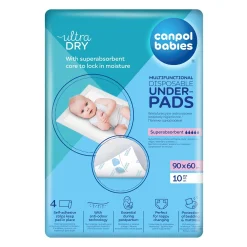 Canpol babies Wielofunkcyjne jednorazowe podkłady higieniczne 90x60 z przylepcem (10szt.)