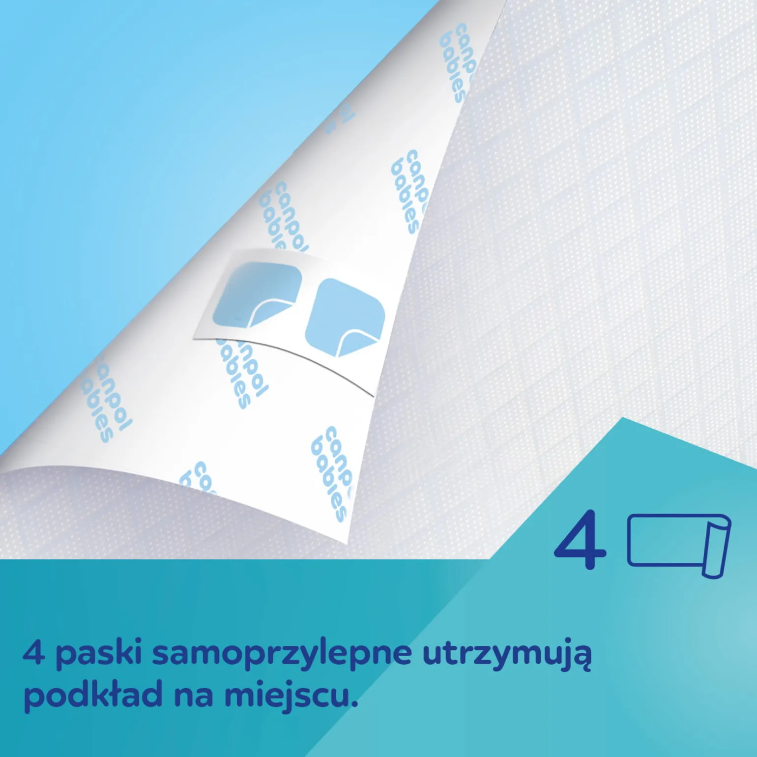 Canpol babies Wielofunkcyjne jednorazowe podkłady higieniczne 90x60 z przylepcem (10szt.)