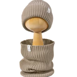 Czapeczka z dzianiny bawełnianej - TAUPE