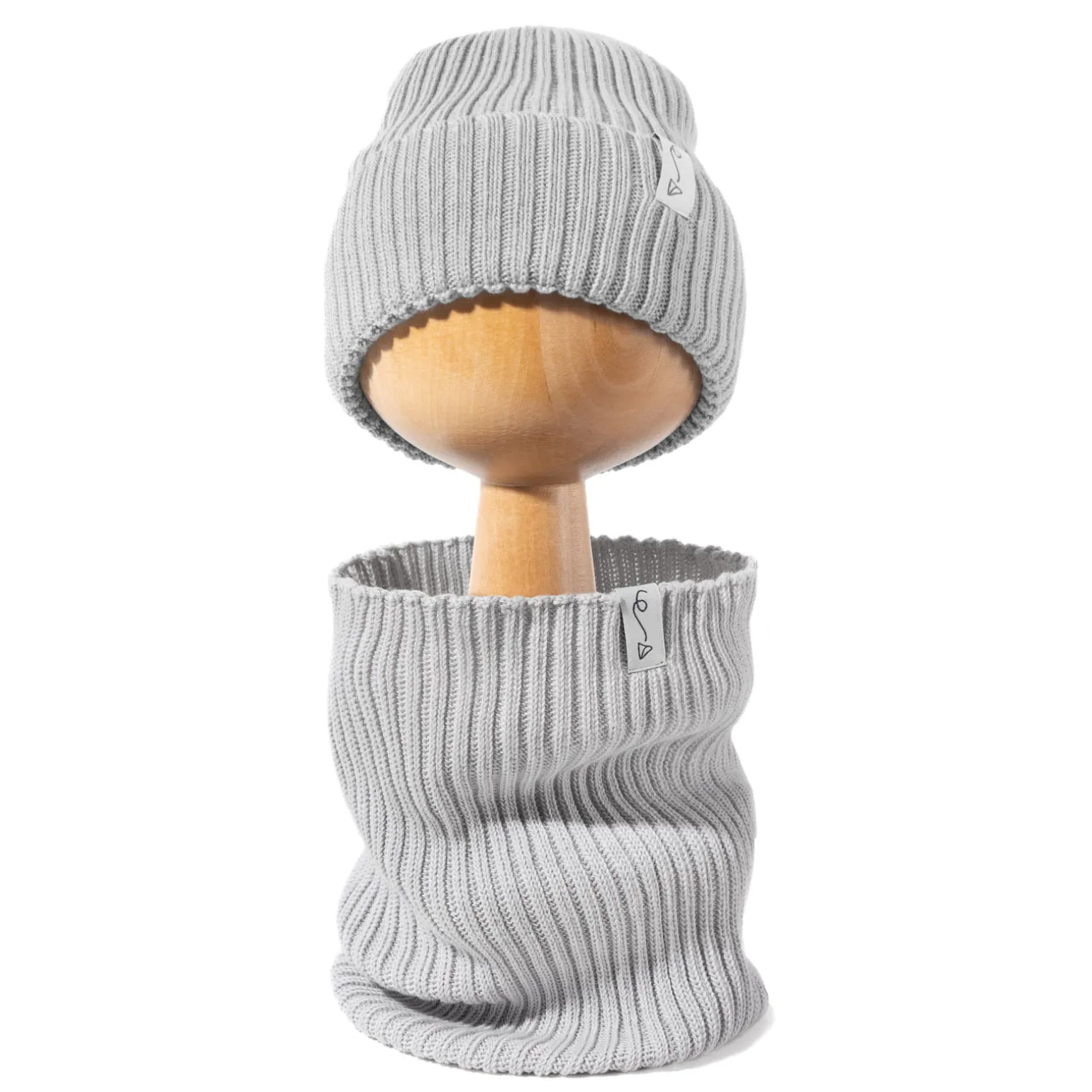 Czapeczka z dzianiny bawełnianej - LIGHT GREY