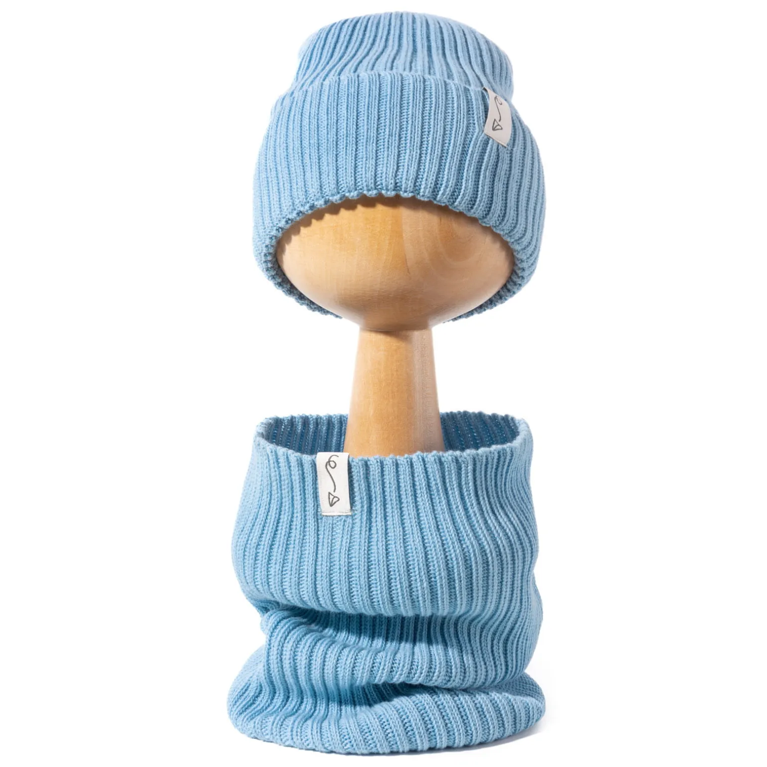 Czapeczka z dzianiny bawełnianej - LIGHT BLUE