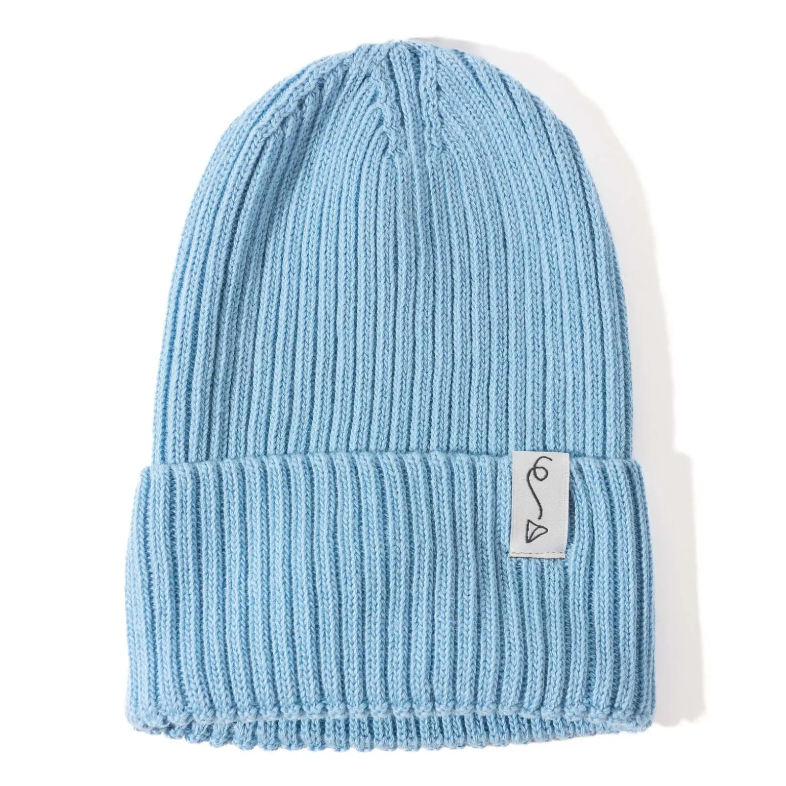 Czapeczka z dzianiny bawełnianej - LIGHT BLUE