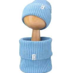 Czapeczka z dzianiny bawełnianej - LIGHT BLUE