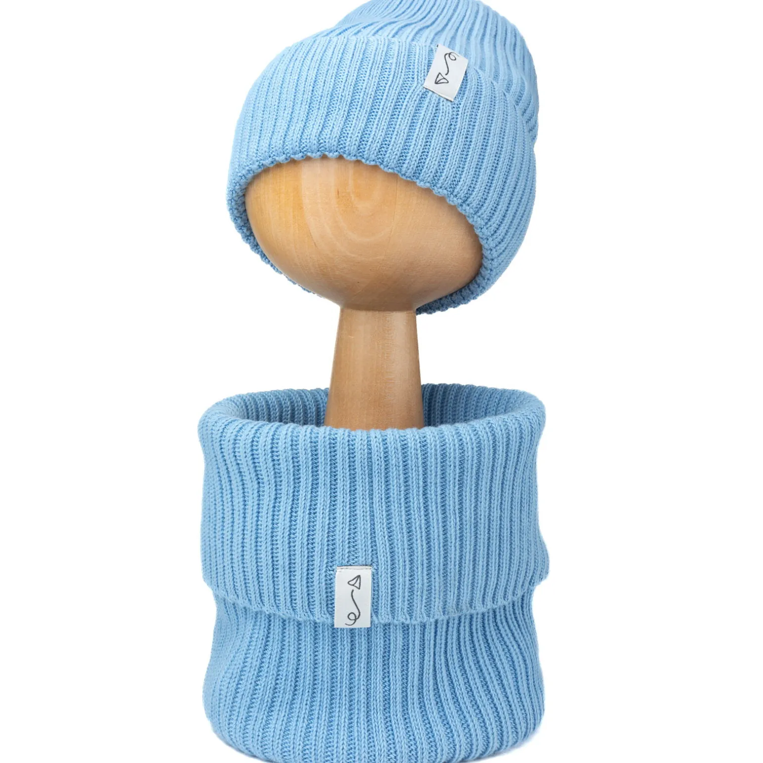 Czapeczka z dzianiny bawełnianej - LIGHT BLUE