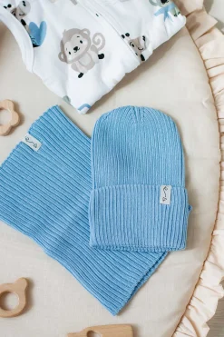 Czapeczka z dzianiny bawełnianej - LIGHT BLUE