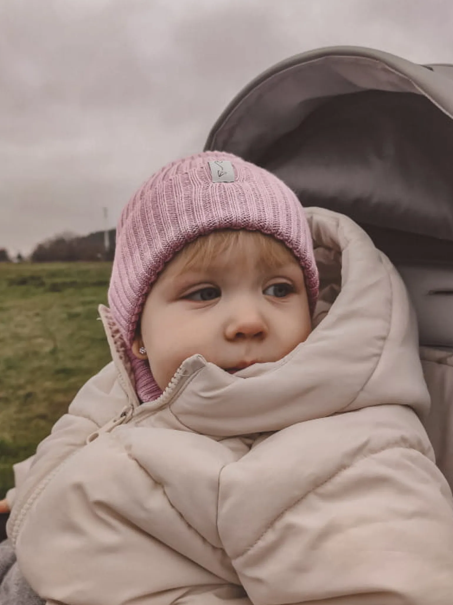 Czapeczka z dzianiny bawełnianej - PINK