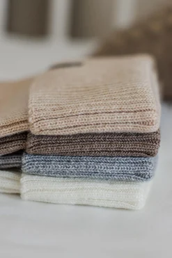Czapeczka z wełny Merino - BEIGE MELANGE
